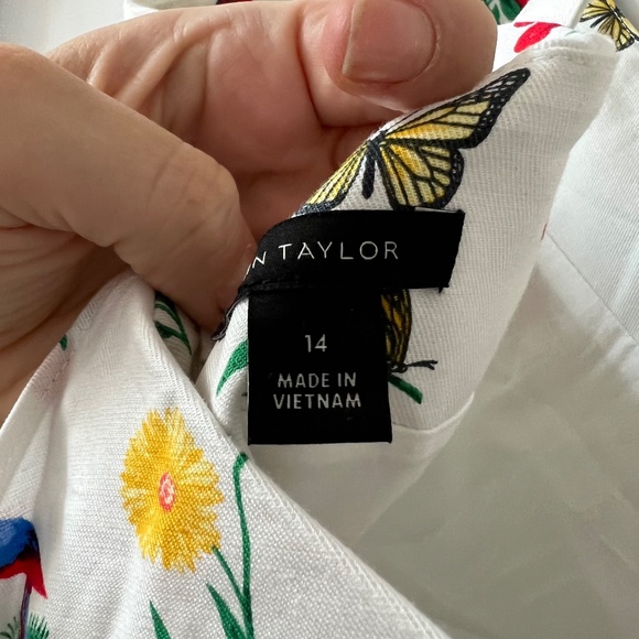 Ann Taylor Botanical Midi Flare Dress size 14 - Picture 8 of 10